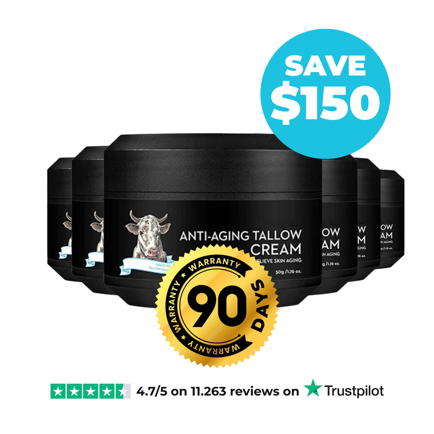 Tallo Aging Defense Tallow Balm - 6 Months Supply